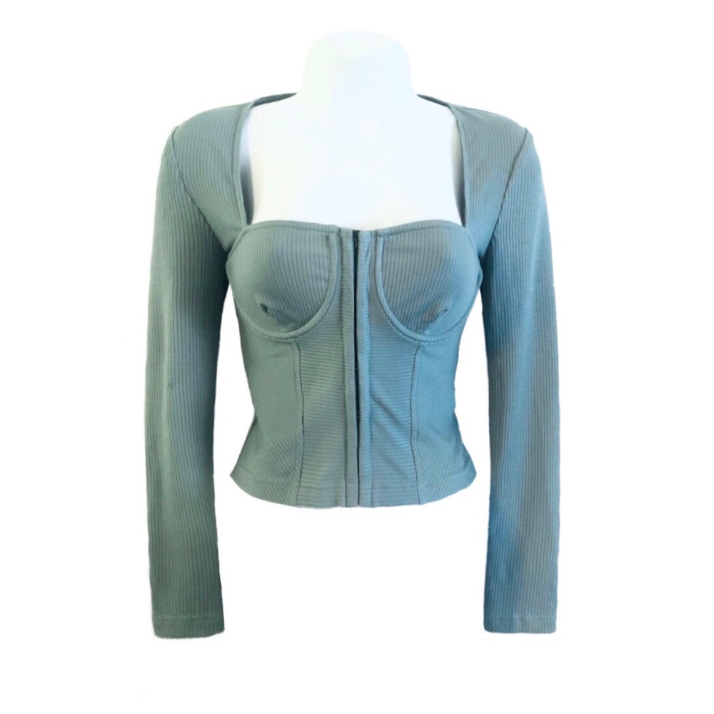 Jonathan Simkhai Shay Bustier Top Ocean Blue Green